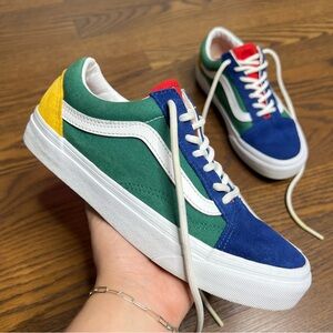 Vans Old Skool Yacht Club Blue, Green, Yellow & Red Skate Shoe size M 5 / W 6.5